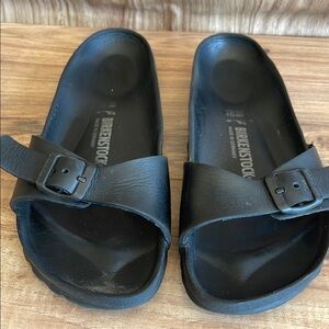 Pre-owned Birkenstock Madrid EVA Womens Black Rubber Sandals Slides Size 38 - L7